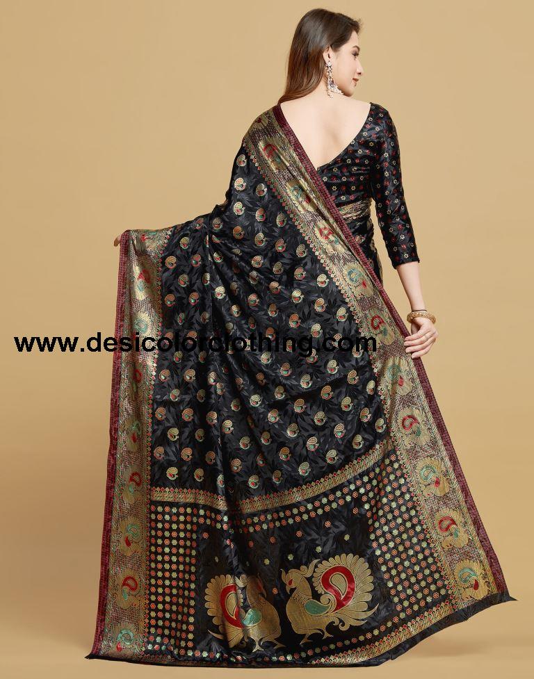 Black Silk Saree