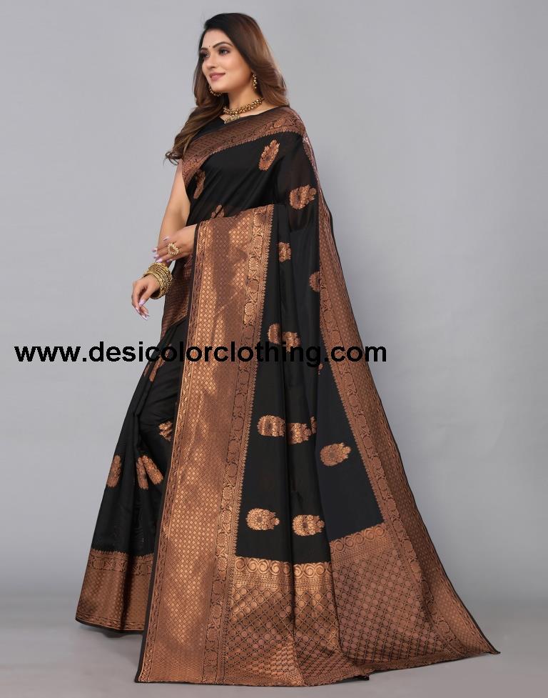 Black Banarasi Silk Saree