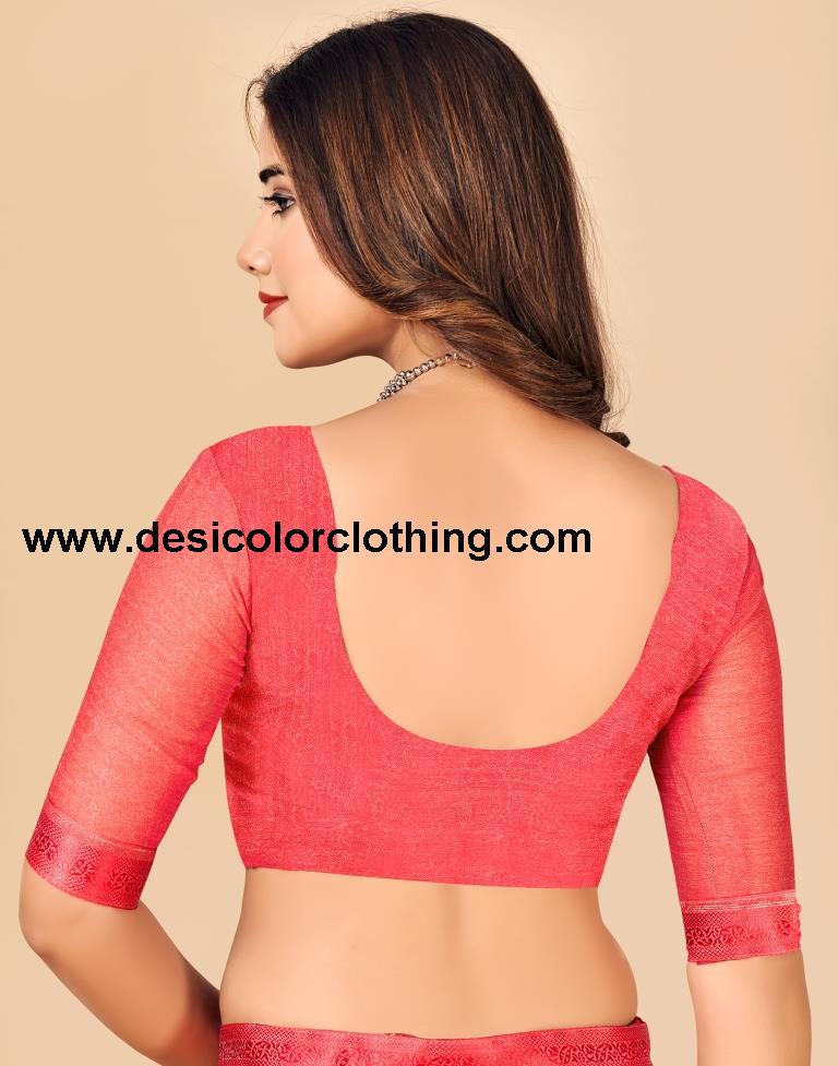 Punch Pink Georgette Printed Sarees