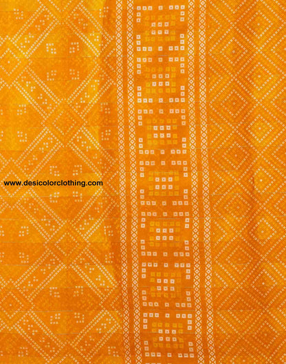 Yellow Cotton Printed Saree