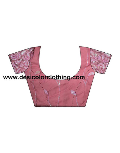 Dusty Pink Chiffon Plain Saree