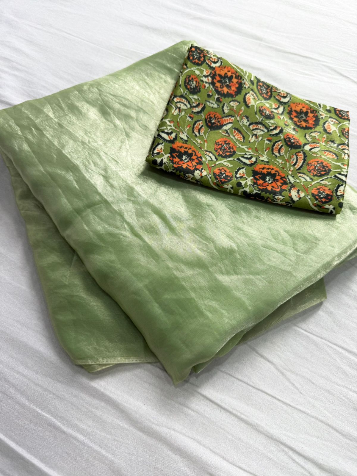 Product Image - Space Soft Silk Saree with Digital Print Blouse