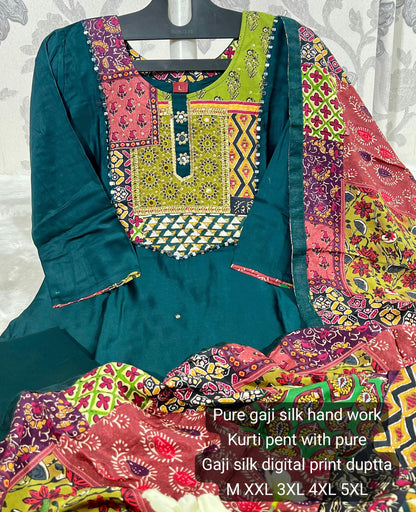 Product Image - Designer Gajji Silk 3-Piece Suit Set – Perfect for Weddings & Festivals