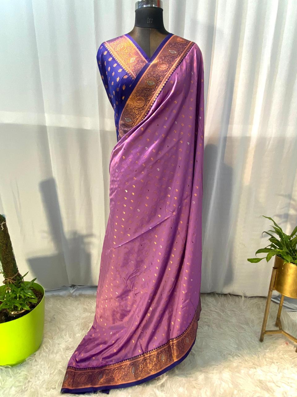 Product Image - Exquisite Pure Soft Paithani Silk Saree with Contrast Weaving Border