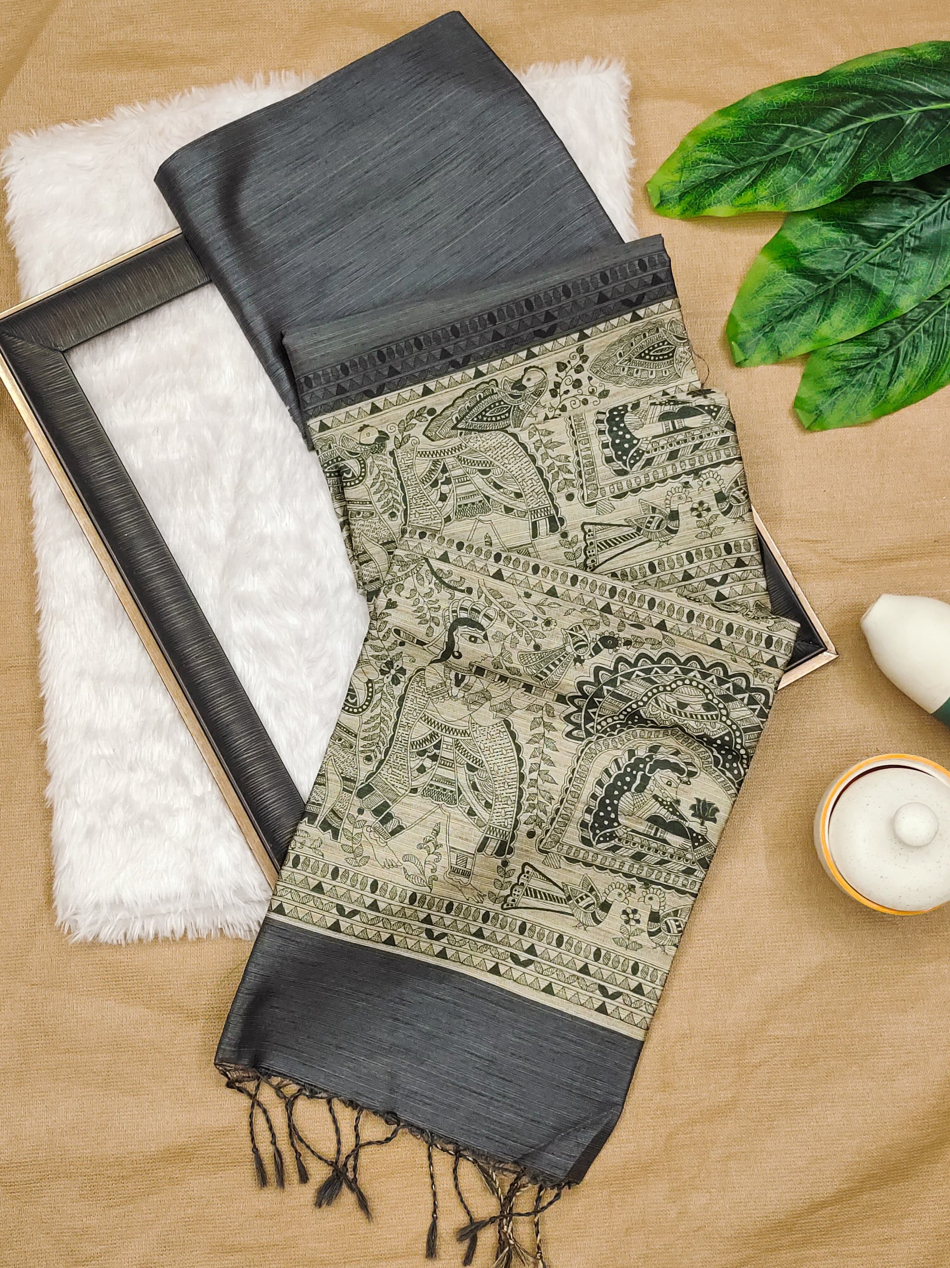Product Image - Designer Saree in Soft Khadi Raw Silk
