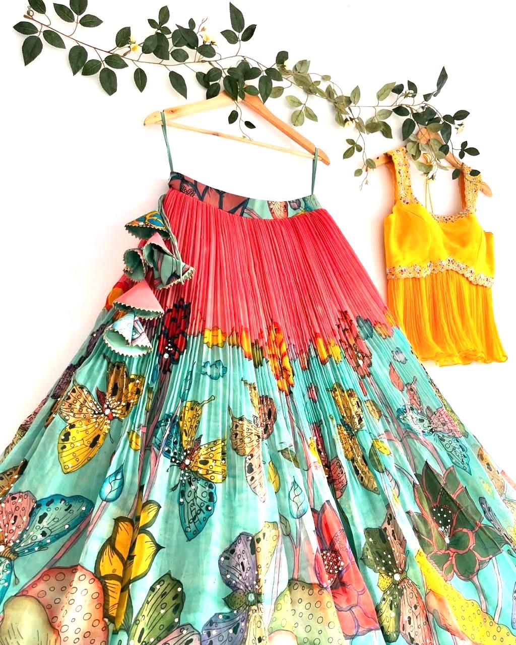 Product Image - Elegant Kalam Kari Kids Lehenga Set - Chinon Silk Embroidered Ethnic Wear