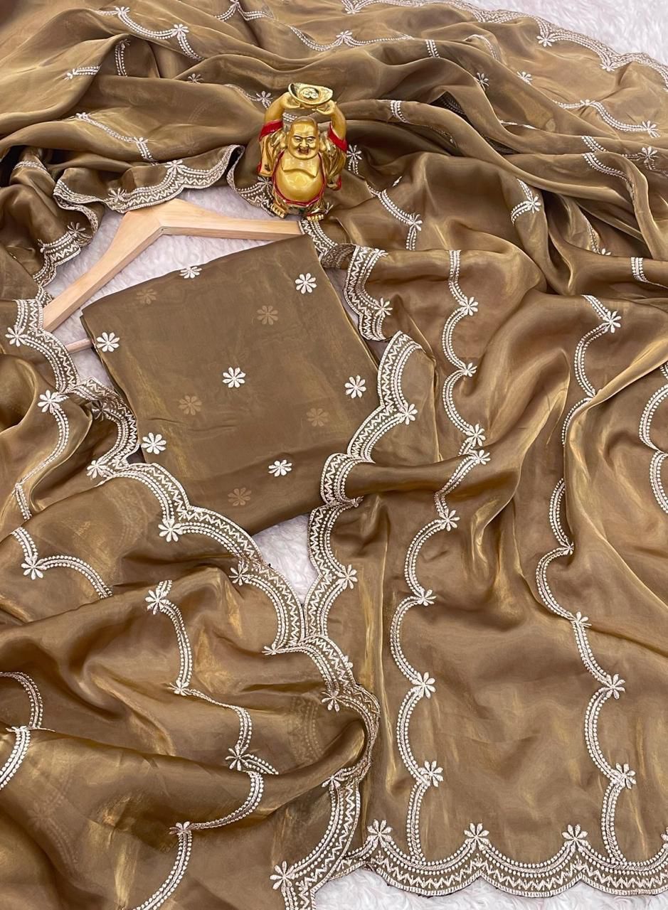 Product Image - KK Creation Designer Party Wear Saree | Georgette Fabric, Embroidery Work