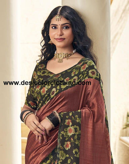 Black Silk Printed Saree
