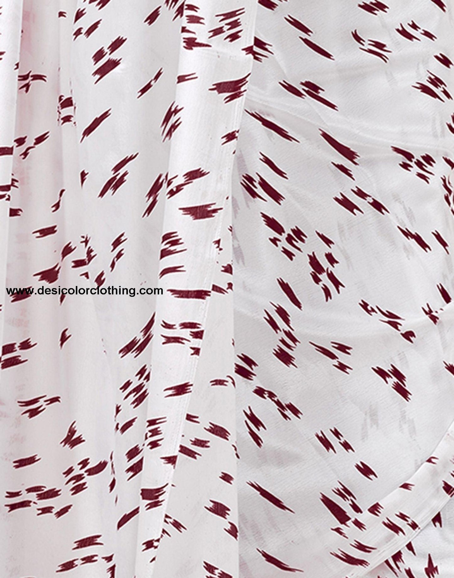 White Printed Chiffon Saree