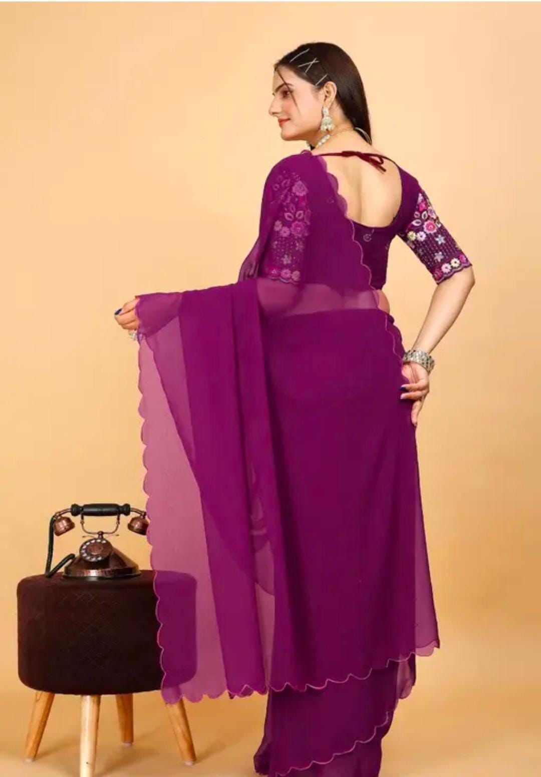 Product Image - Fancy georgette saree