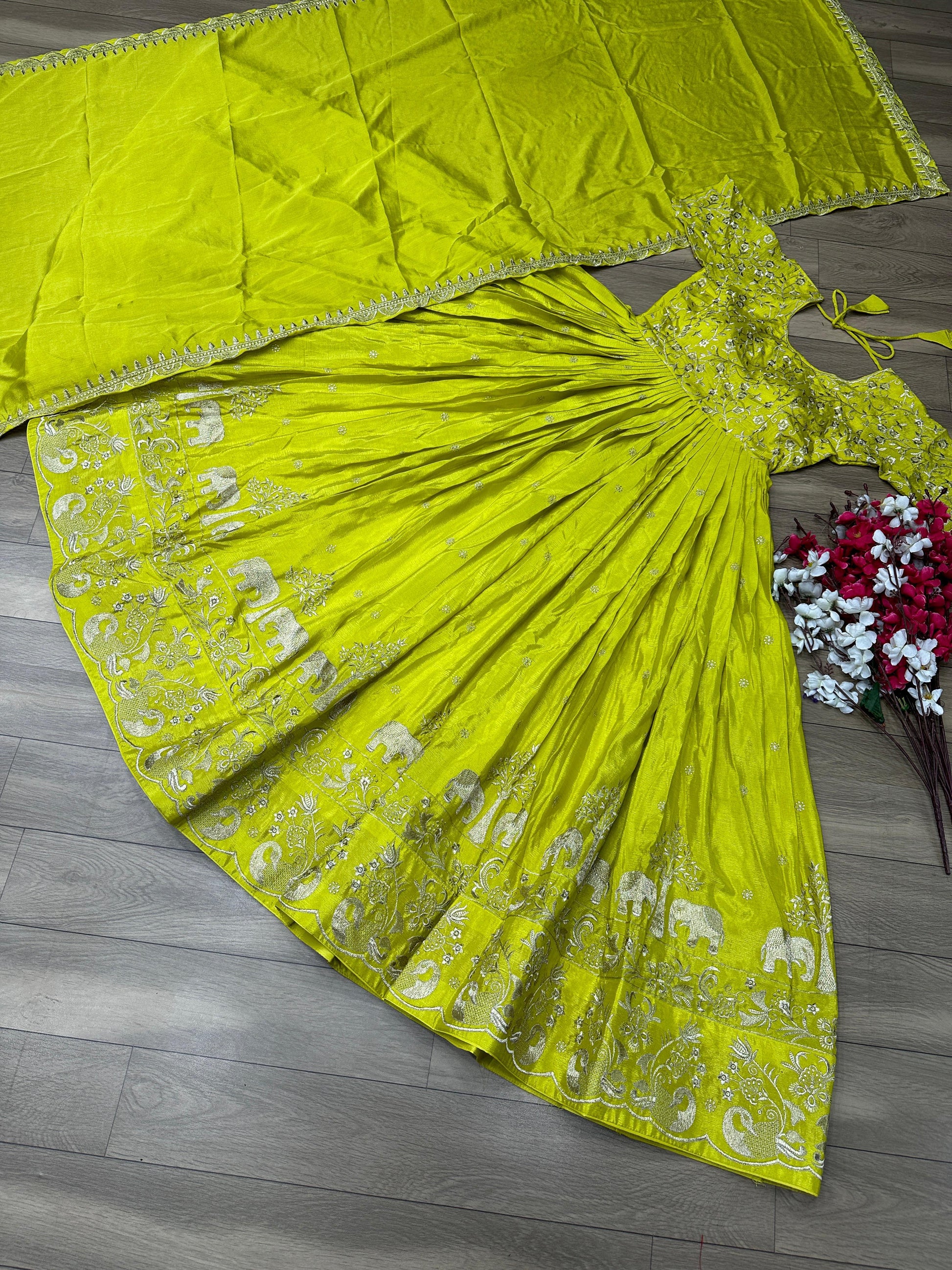 Product Image - Tapi Creation New Festival Gown - Chinon Embroidery Thread Work