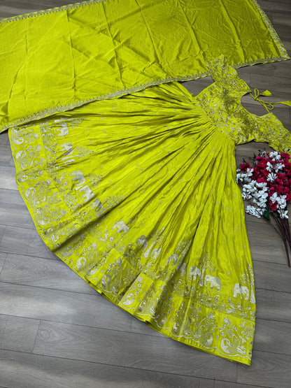Product Image - Tapi Creation New Festival Gown - Chinon Embroidery Thread Work