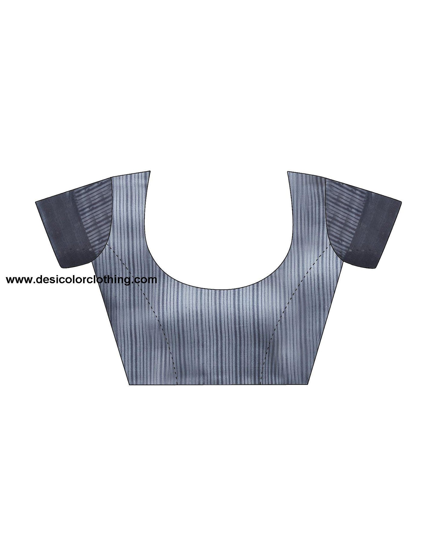 Dark Grey Printed Silk Saree