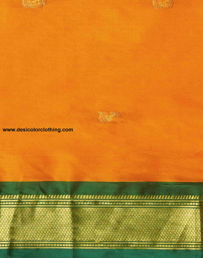 Yellow Kanjivaram Silk Woven Saree