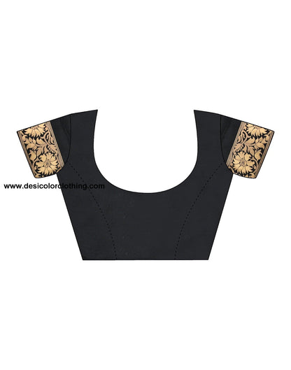 Black Banarasi Silk Woven Saree