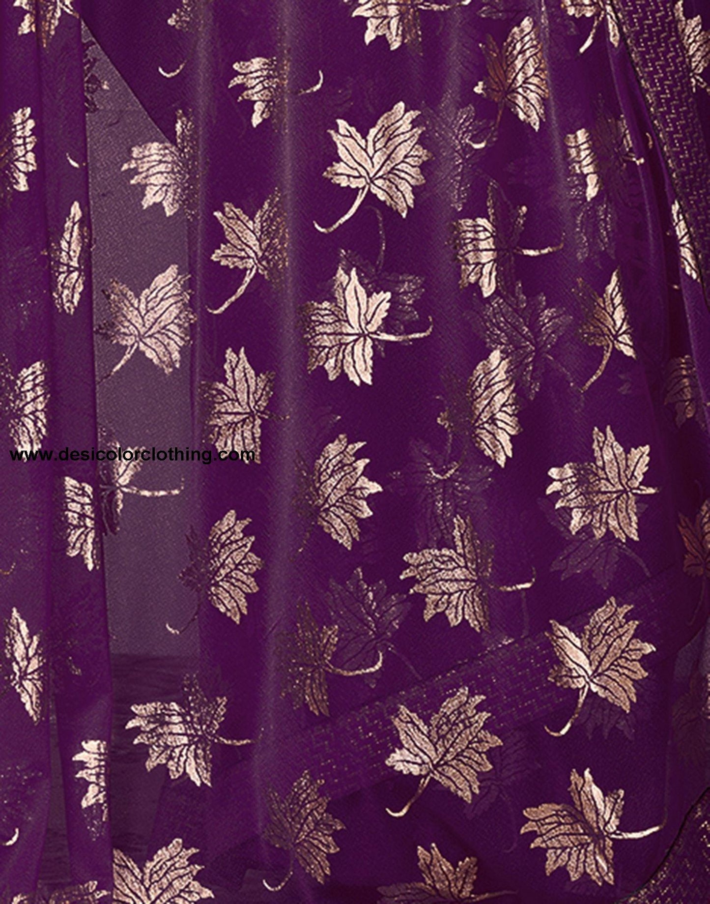 Dark Purple Plain Lycra Saree