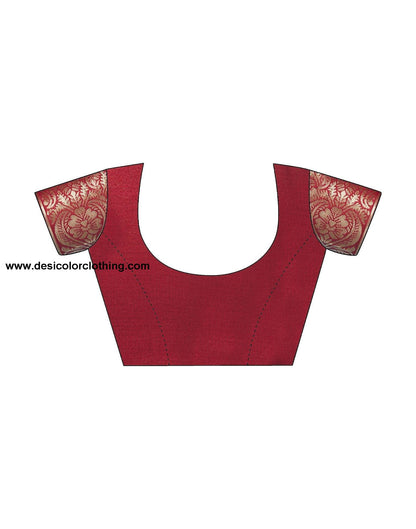 Red Jacquard Silk Saree
