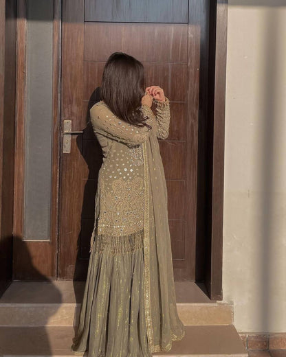 Product Image - Exclusive Designer Georgette Suit with Sequins