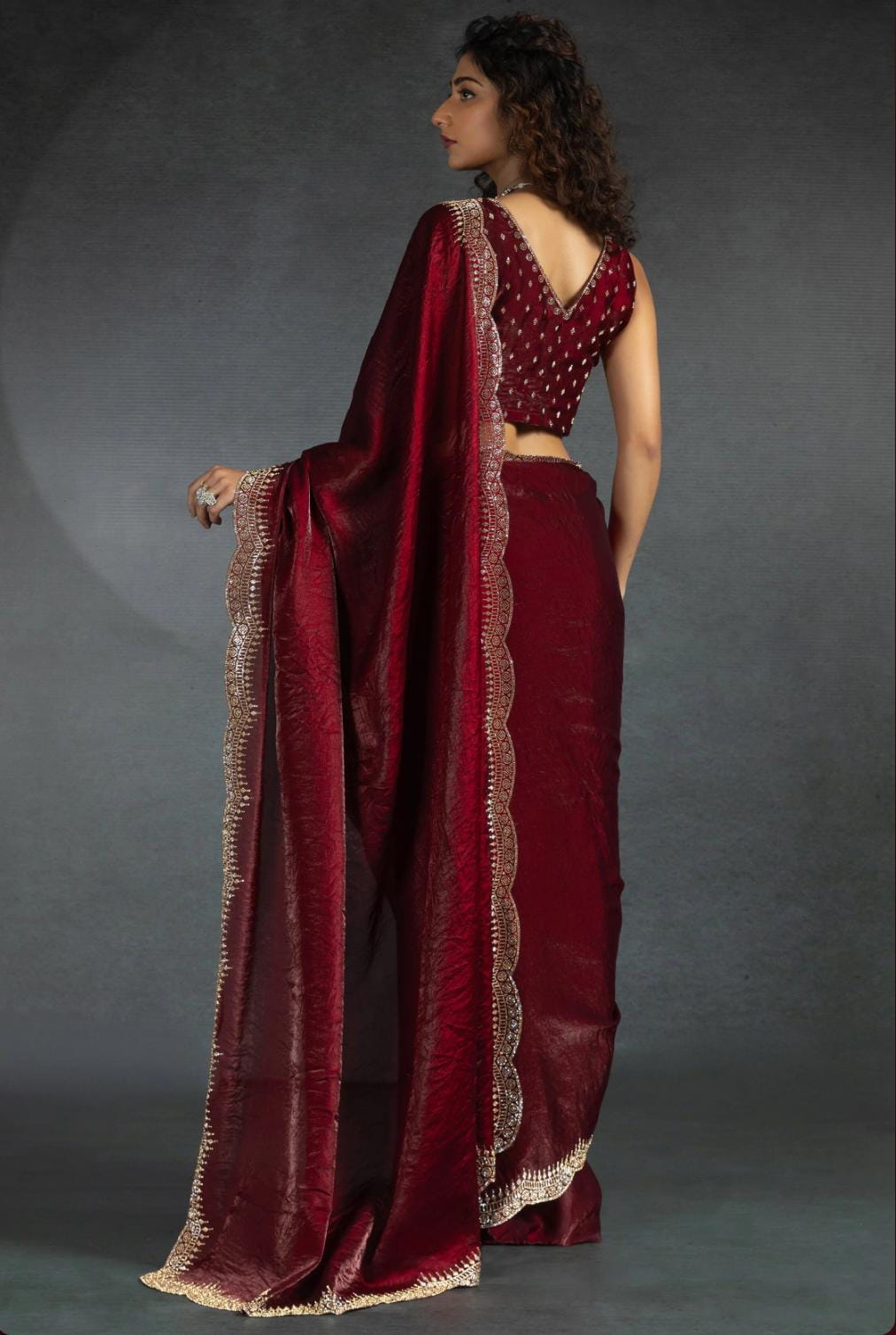 Product Image - Designer Pure Soft Fendy Satin Silk Saree
