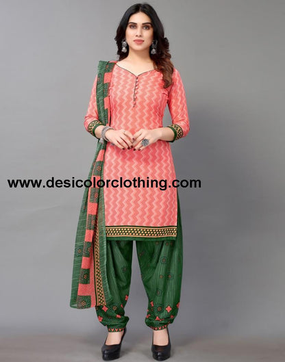 Printed Polyester Unstitched Salwar Suit Material