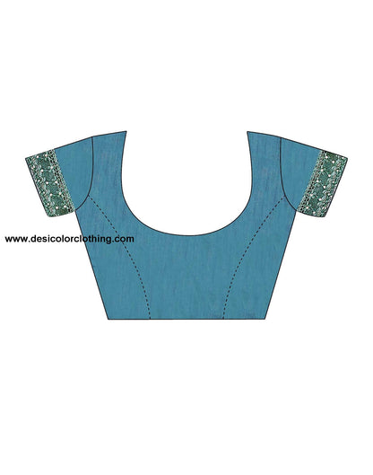 Dark Green Printed Lycra Saree