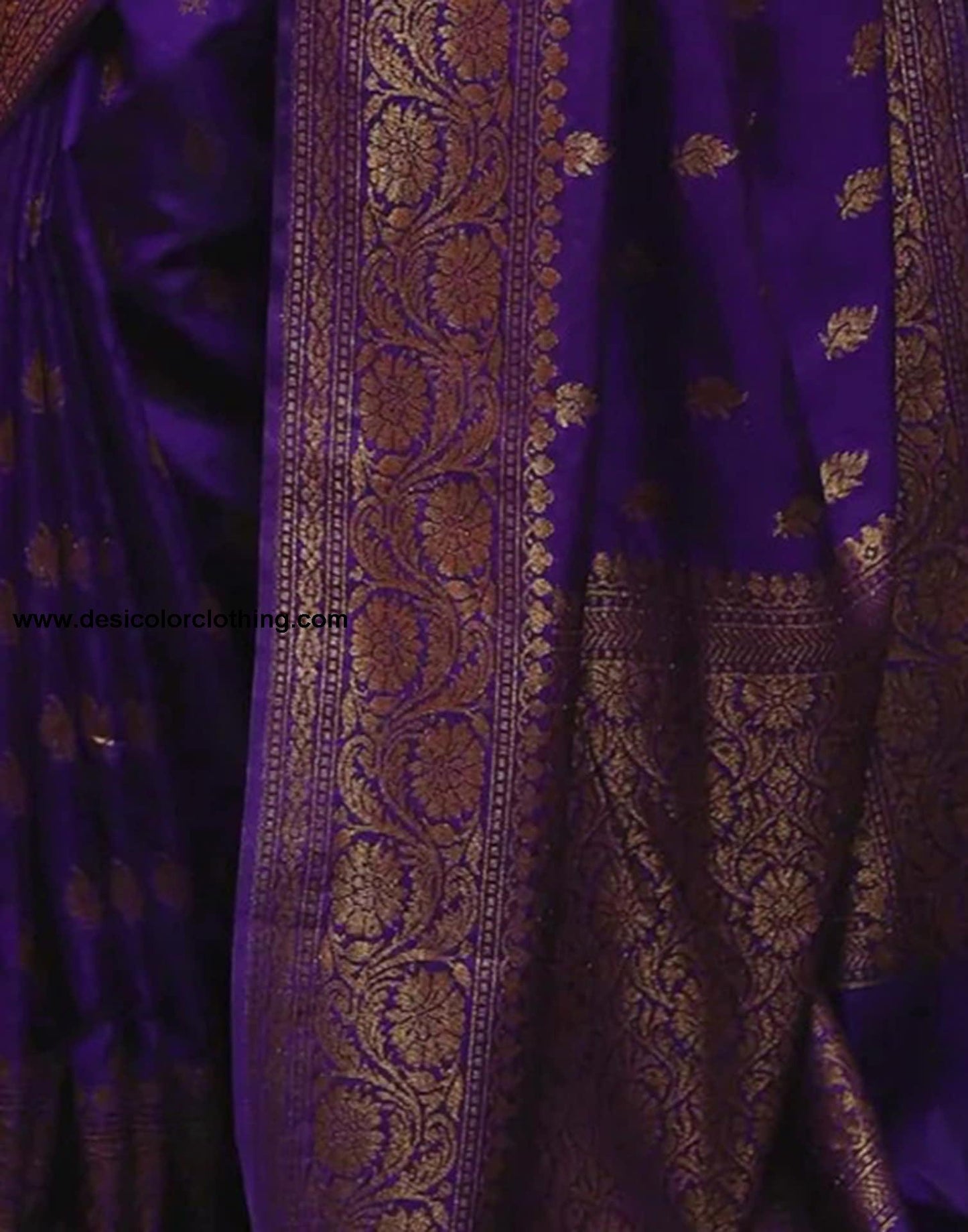 Purple Banarasi Silk Woven Saree