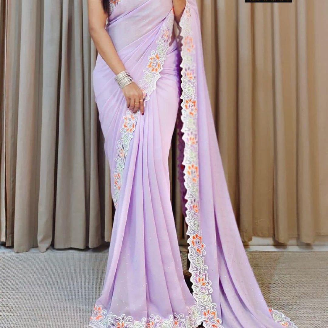 Product Image - Designer Georgette Saree - Perfect Festive and Wedding Attire
