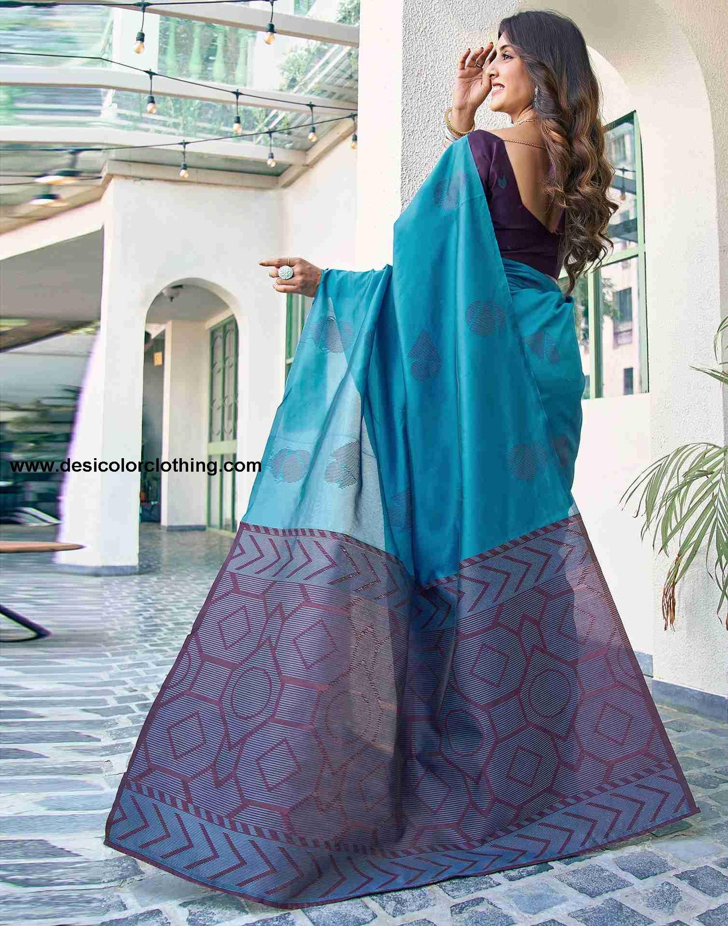 Blue Silk Woven Saree