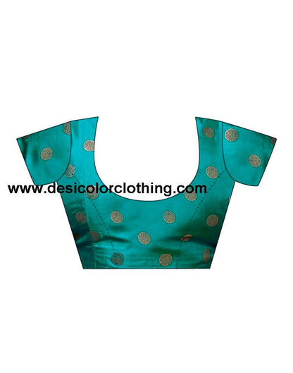 Teal Blue Silk Printed Saree