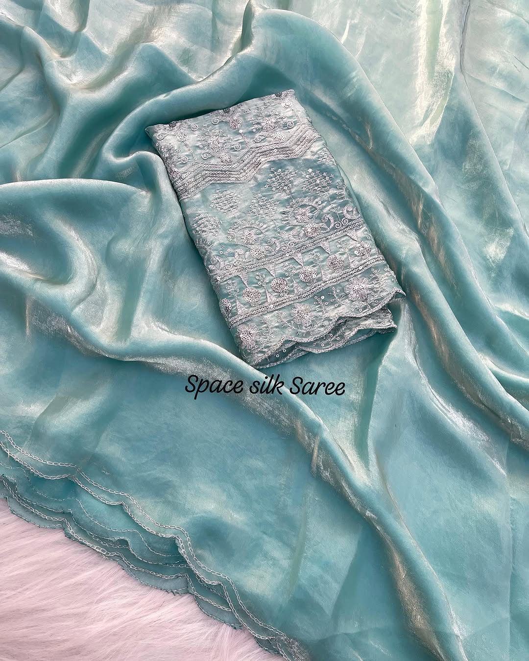 Product Image - Designer Silk Saree with Embroidery Work