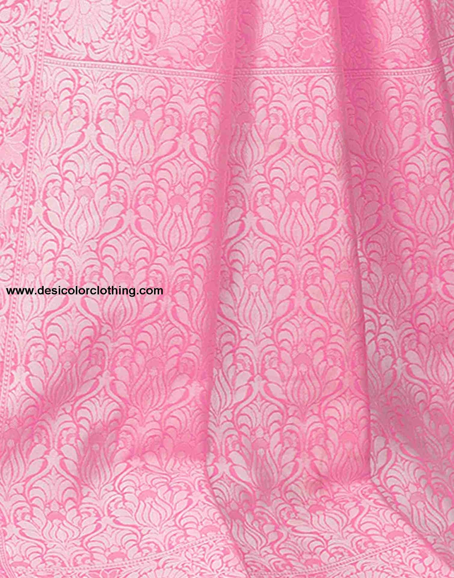 Pink Cotton Plain Saree