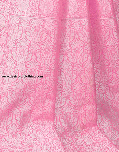 Pink Cotton Plain Saree