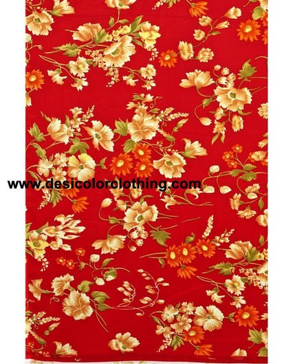 Red Printed Saree | 2082S641