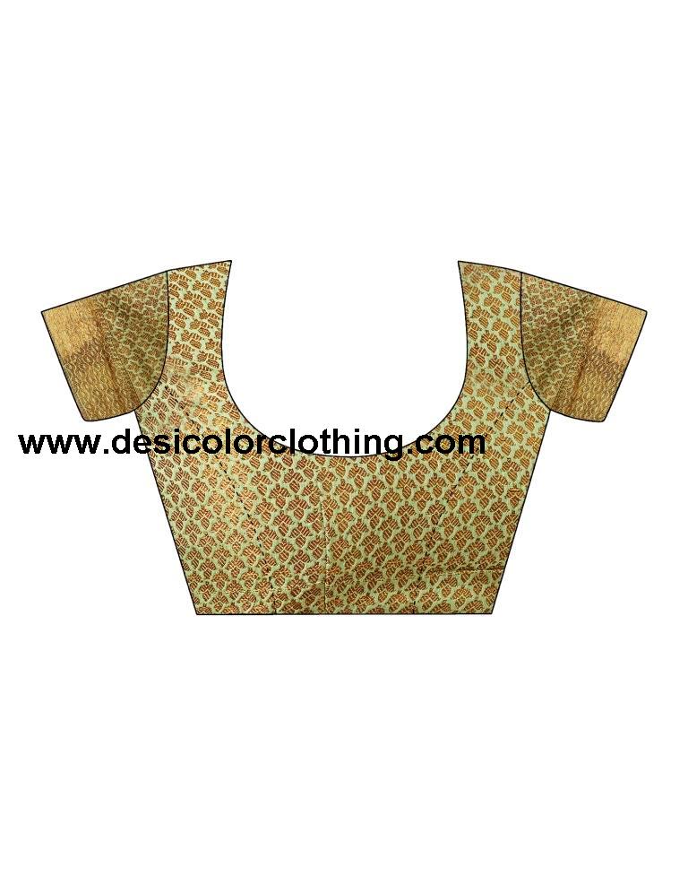 Pista Green Silk Plain Saree