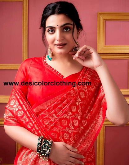 Red Banarasi Silk Saree
