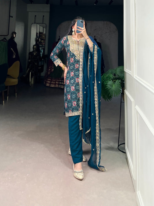 Product Image - Teal Ethnic Wear - NNK3038TEL
