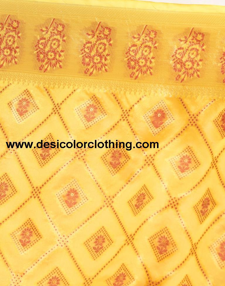 Turmeric Yellow Organza Saree