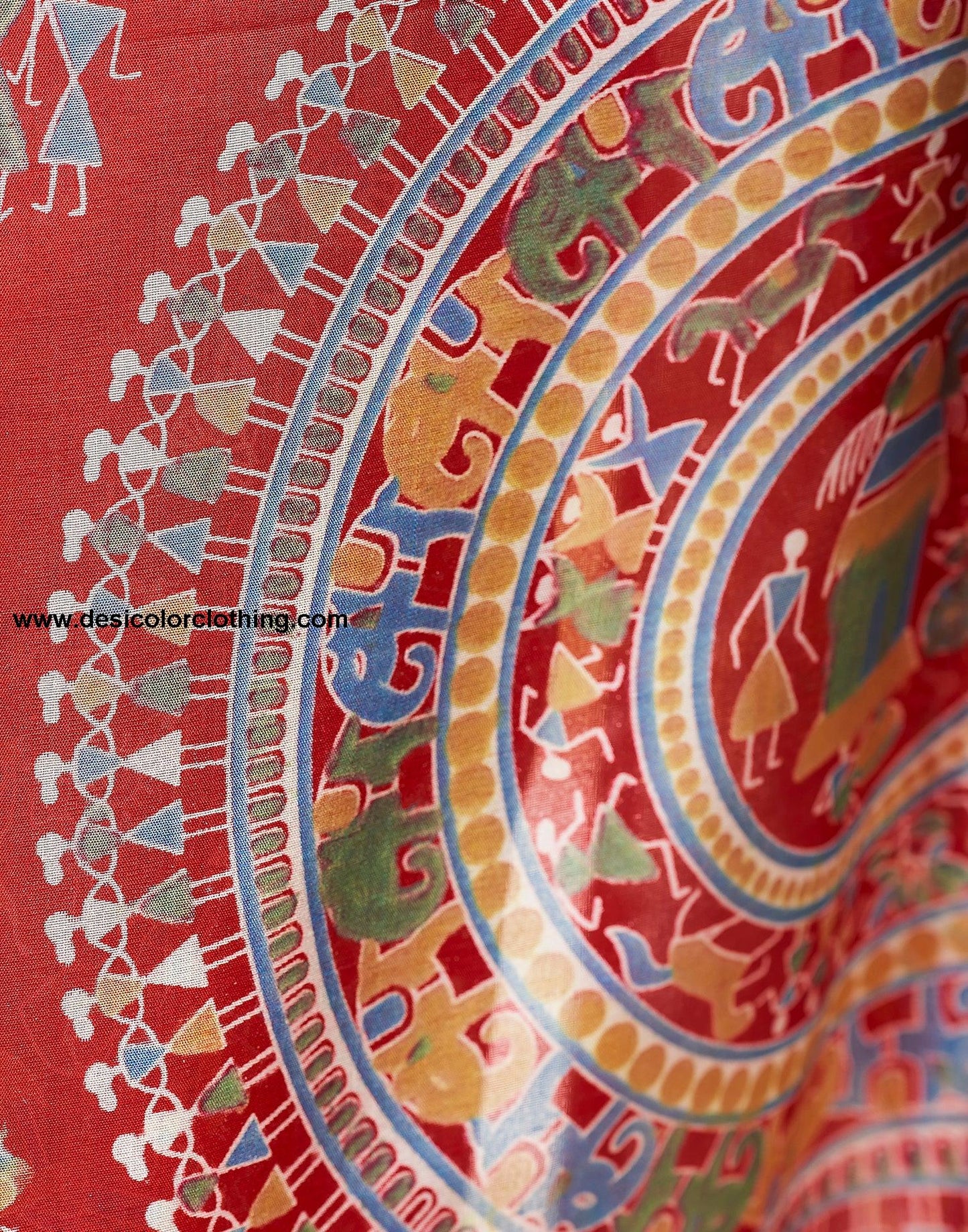 Red Silk Printed Saree