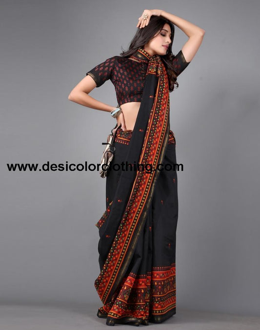 Black Printed Saree | 2306S120