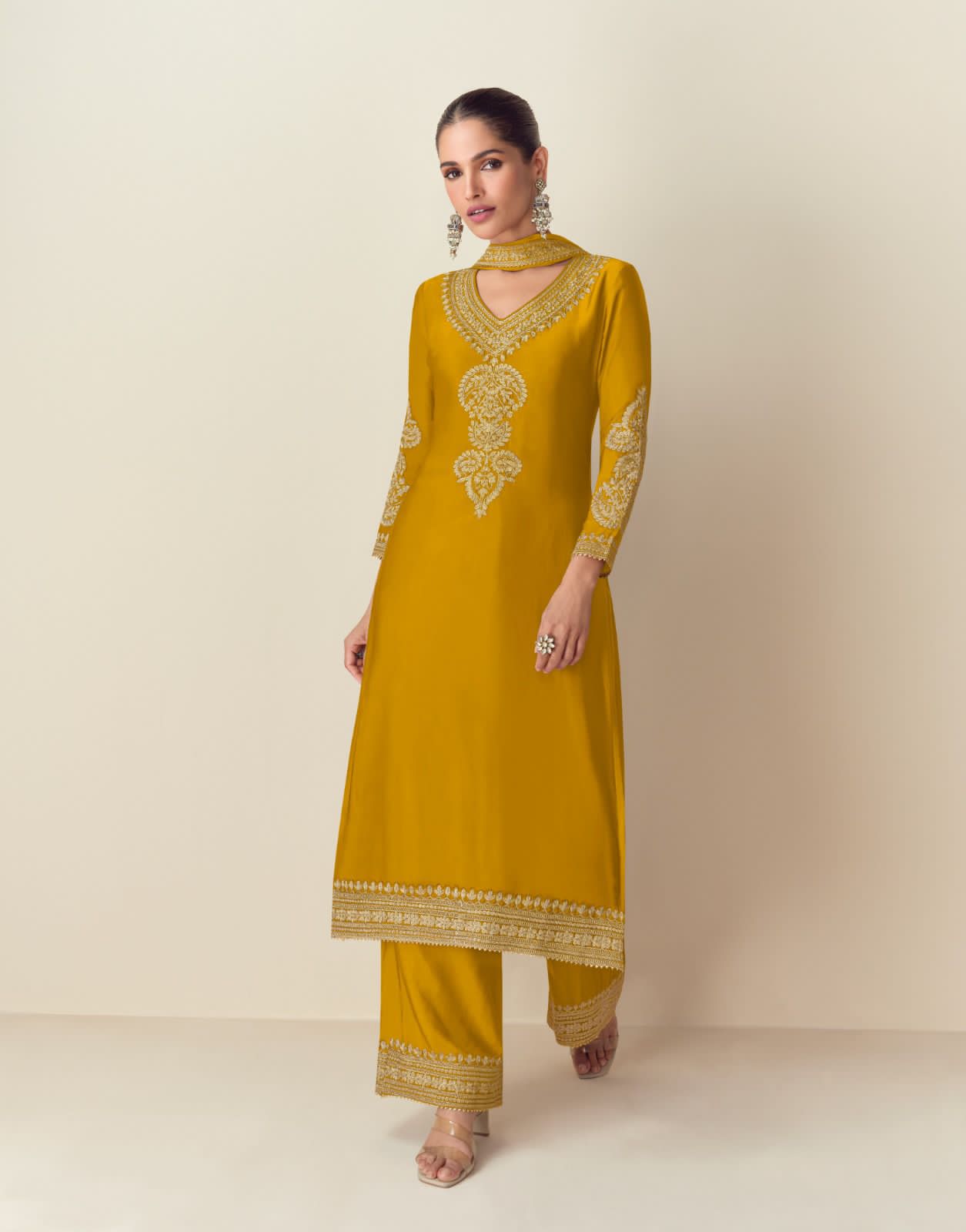 Product Image - Roma Designer Saree - Premium Chinon Silk Ethnic Wear for Festive Occasions
