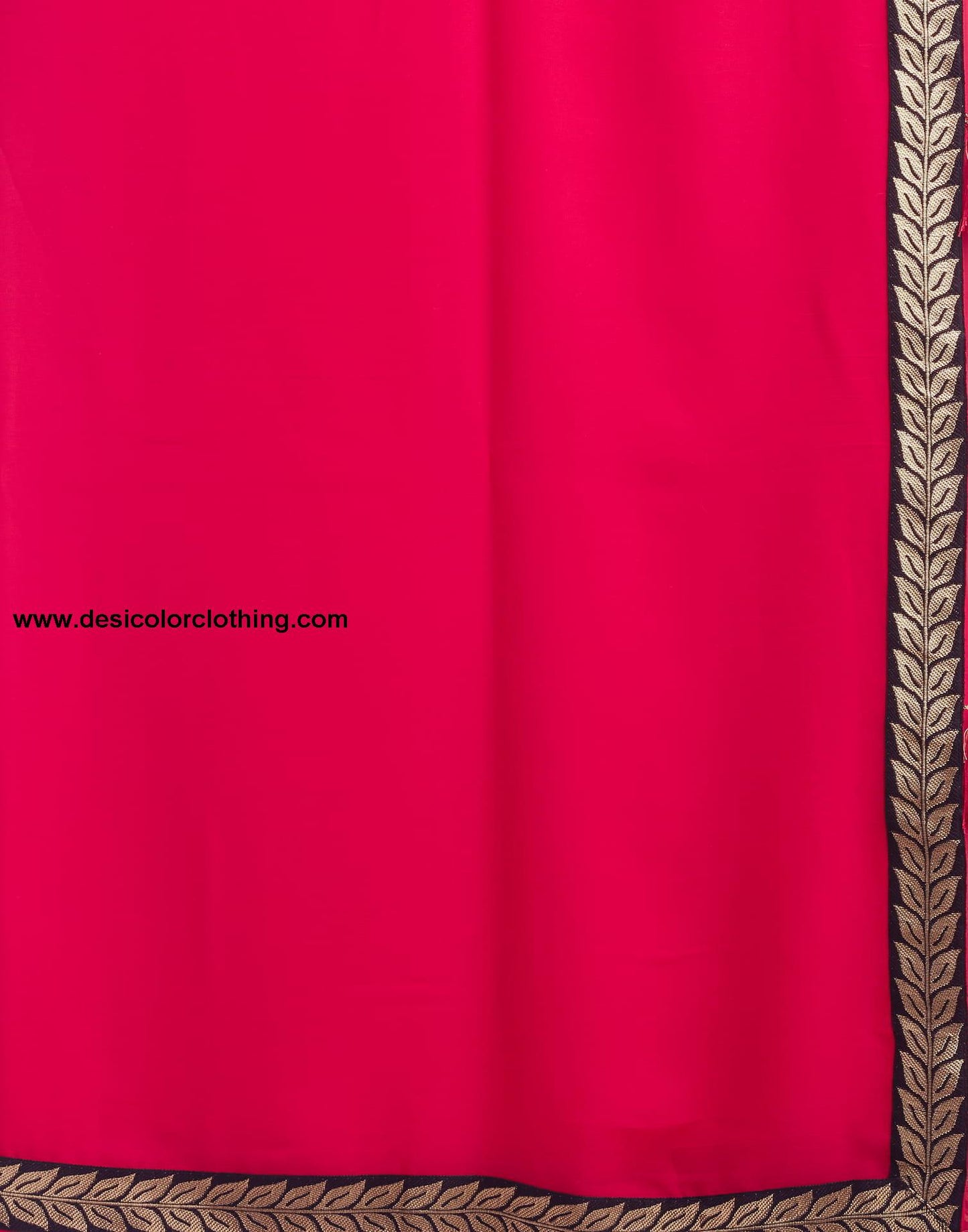Red Plain Georgette Saree
