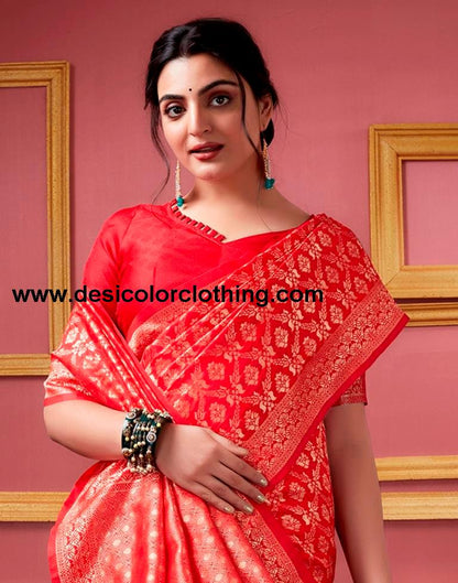 Red Banarasi Silk Saree