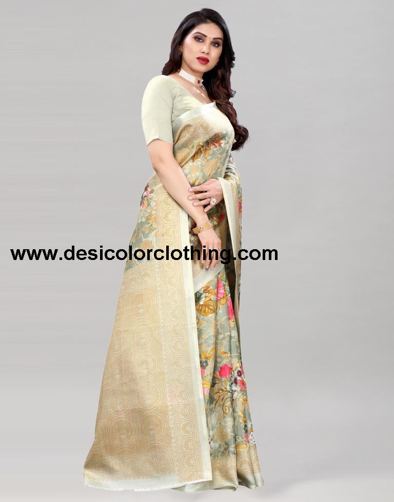 Pista Green Khadi Silk Saree | 2108S236