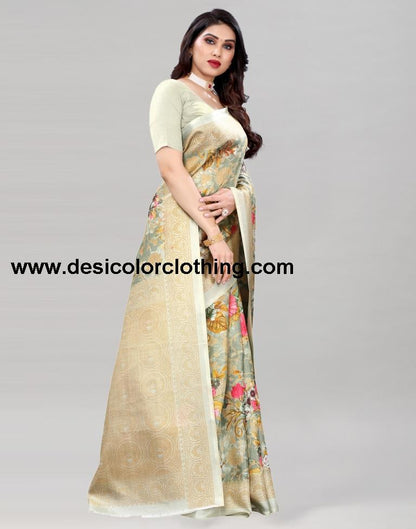 Pista Green Khadi Silk Saree | 2108S236