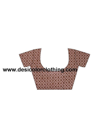 Brown Georgette Printed Saree
