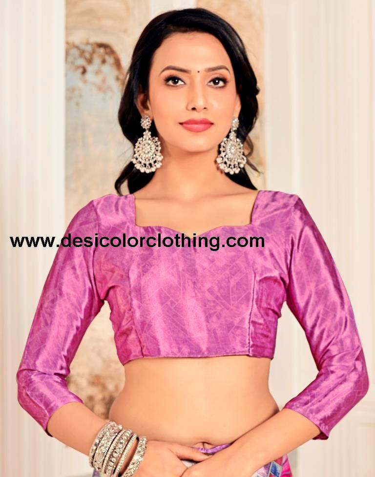 Pink Silk Printed Sarees