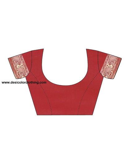 Red Jacquard Silk Saree