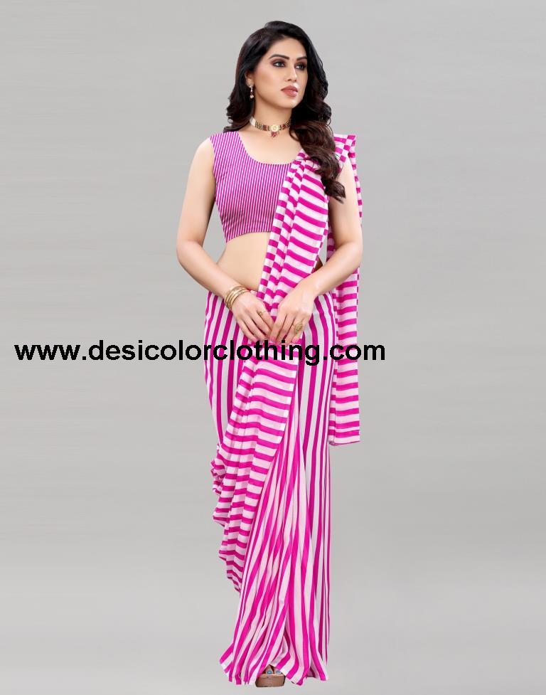 Pink Printed Saree | 2097S451