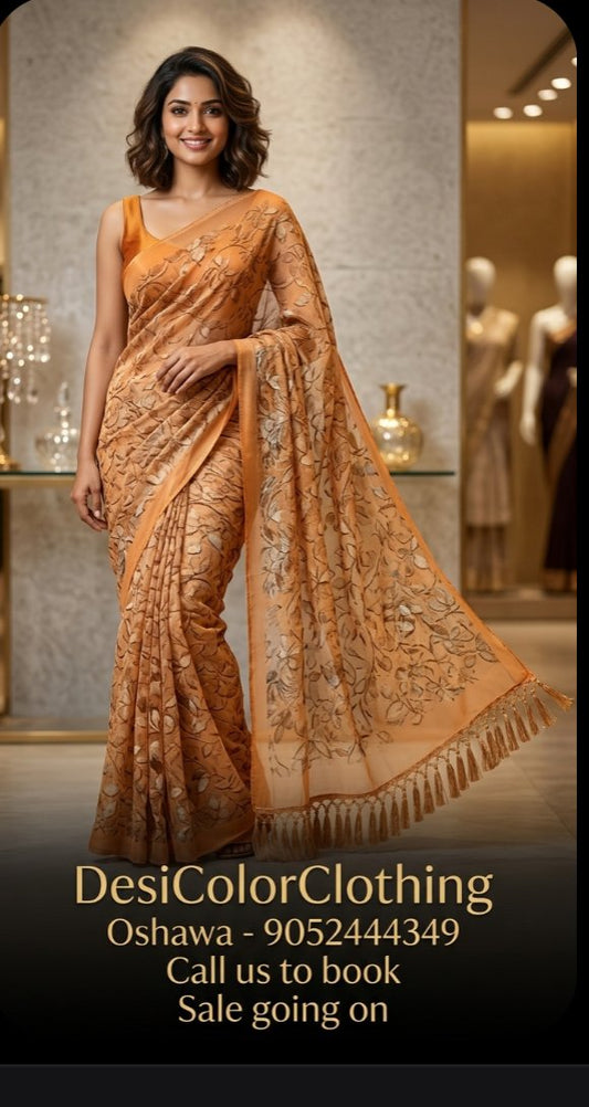 Product Image - Elegant Beige Crepe Soft Sarees for Every Occasion - 1
