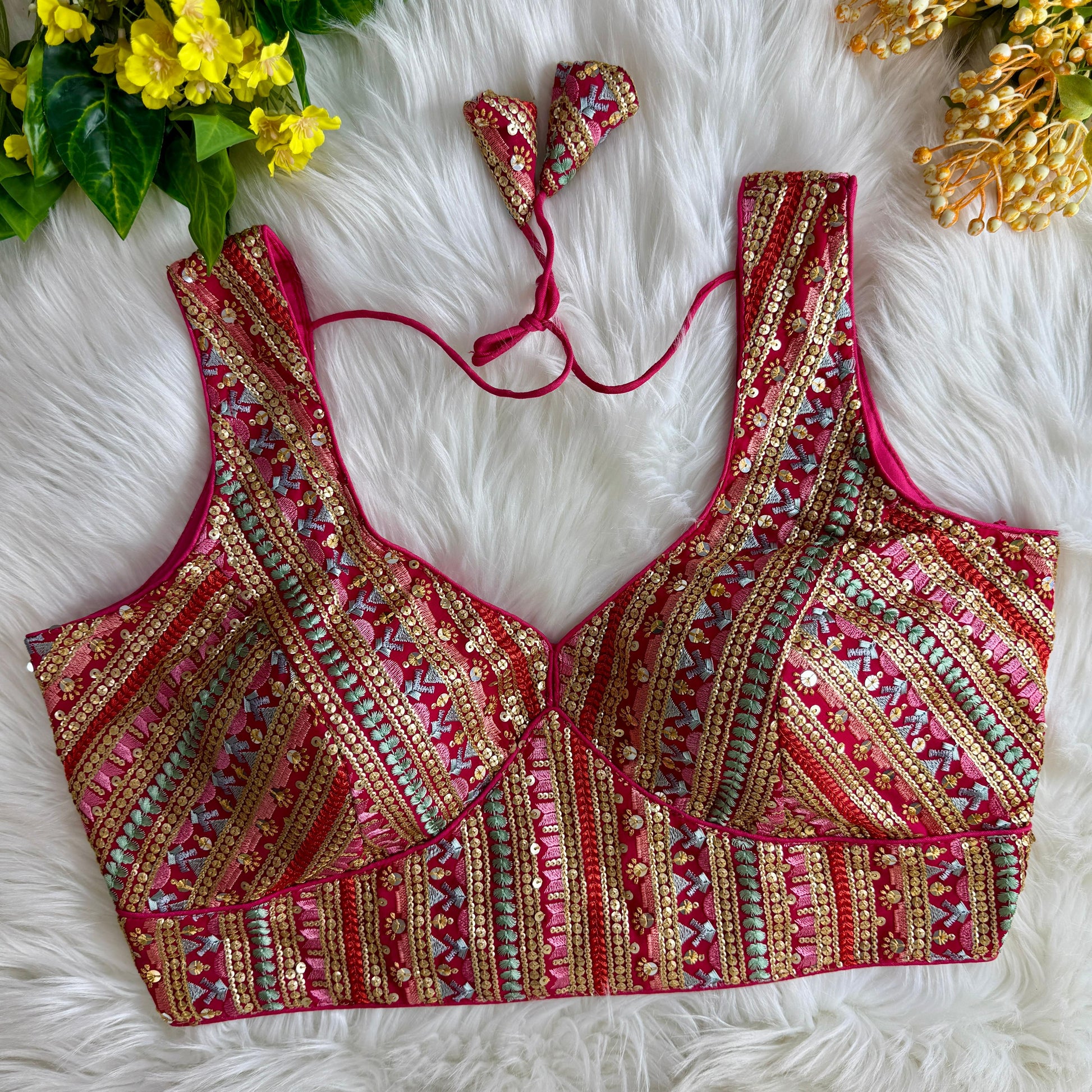 Product Image - Designer Georgette Partywear Blouse with Multi-Thread Embroidery